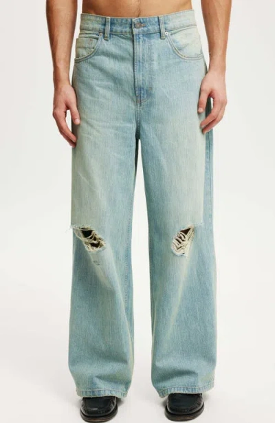 Cotton On Super Baggy Jean In Plateau Blue Rip
