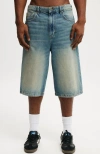 Cotton On Super Baggy Jort In Sublime Blue
