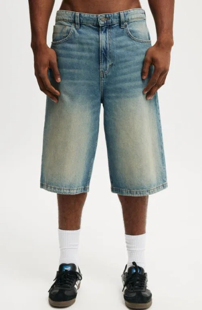 Cotton On Super Baggy Jort In Sublime Blue