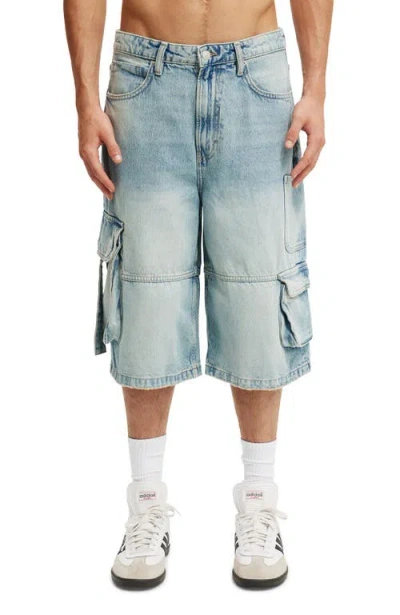 Cotton On Super Baggy Jort In Blue