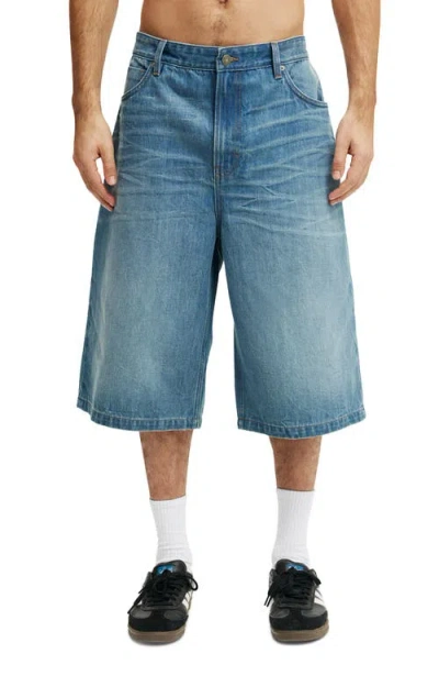 Cotton On Super Baggy Jort In Blue