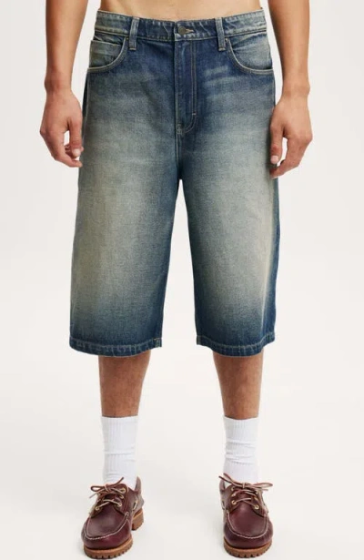 Cotton On Men's Super Baggy Jort Shorts In Sublime Blue