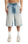 Cotton On Super Baggy Jort In Whirlpool Blue