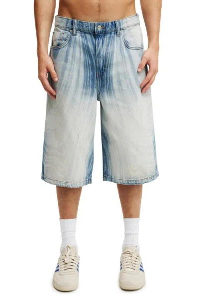 Cotton On Super Baggy Jort In Whirlpool Blue