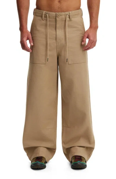 Cotton On Super Baggy Utility Pant In Brown