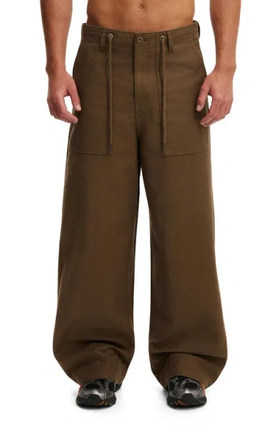 Cotton On Super Baggy Utility Pant In Brown