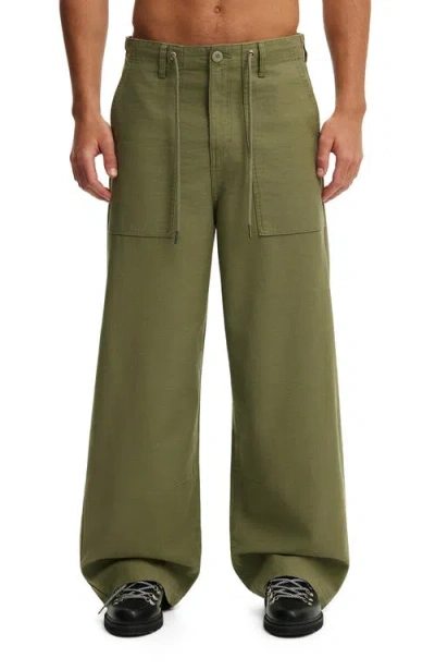 Cotton On Super Baggy Utility Pant In Green