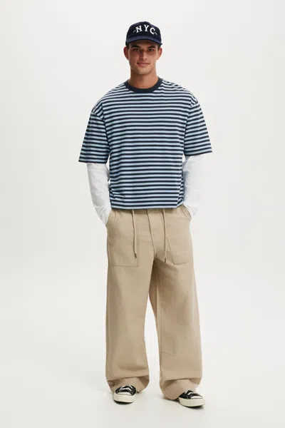 Cotton On Super Baggy Utility Pant In Stone