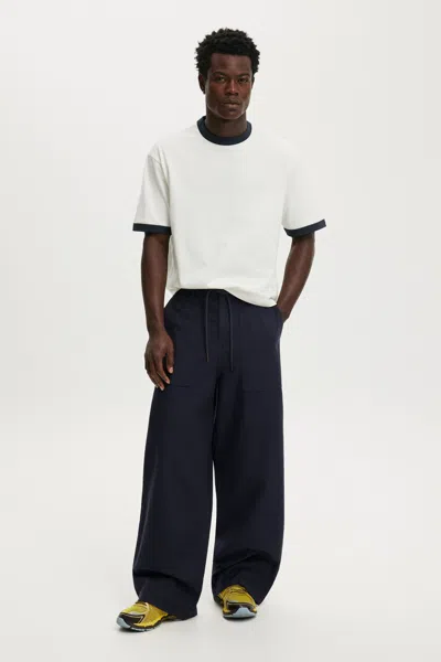 Cotton On Super Baggy Utility Pant In Washed Navy