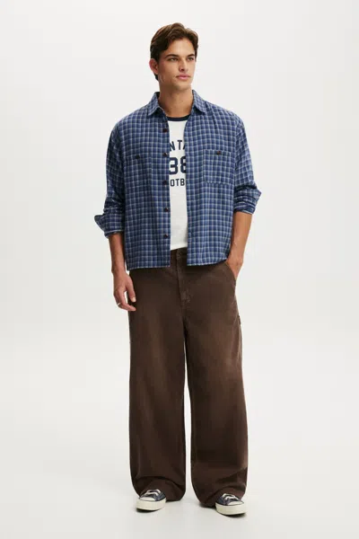 Cotton On Super Baggy Worker Pant In Chocolate Cord