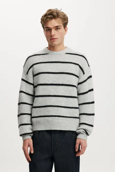 Cotton On Super Soft Boxy Sweater In Grey Marle Stripe