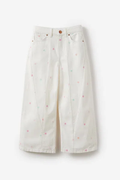 Cotton On Kids' Super Wide Leg Denim Jean In White