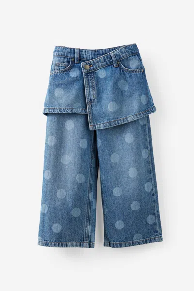 Cotton On Kids' Super Wide Leg Skirt Denim Jean In Blue