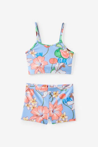 Cotton On Kids' Tahlie Tankini Set In Blue