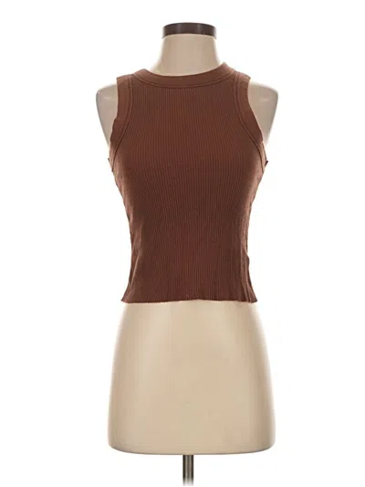 Pre-owned Cotton On Tank Top Brown Halter Neckline Tops