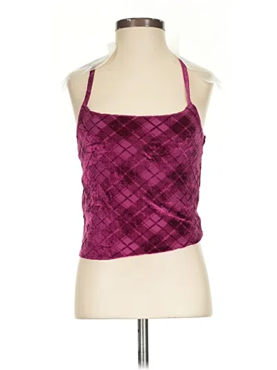 Pre-owned Cotton On Tank Top Burgundy Halter Neckline Tops