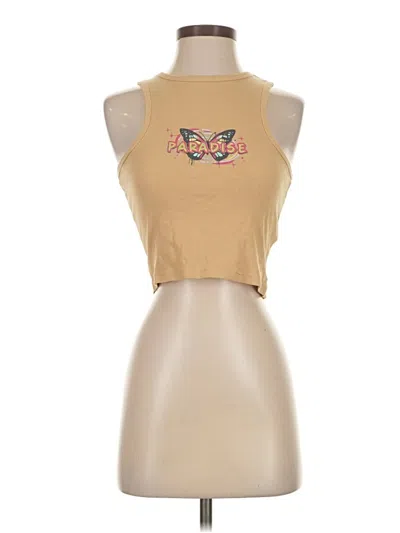 Pre-owned Cotton On Tank Top Tan Halter Neckline Tops In Brown