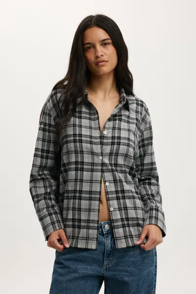 Cotton On Taylor Check Shirt In Gray