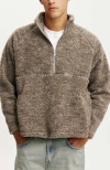 Cotton On Teddy 1/2 Zip Fleece In Putty