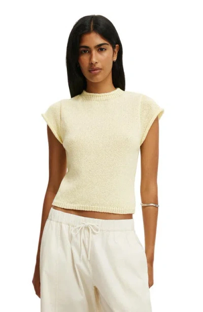 Cotton On Textured Shortsleeve Knit Top In Neutral