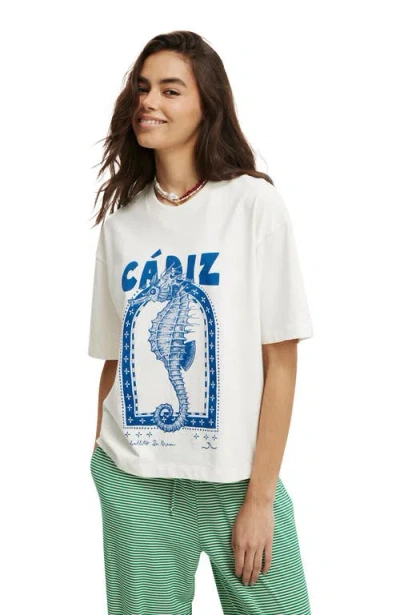 Cotton On The Boxy Graphic Tee In Cadiz Vintage White