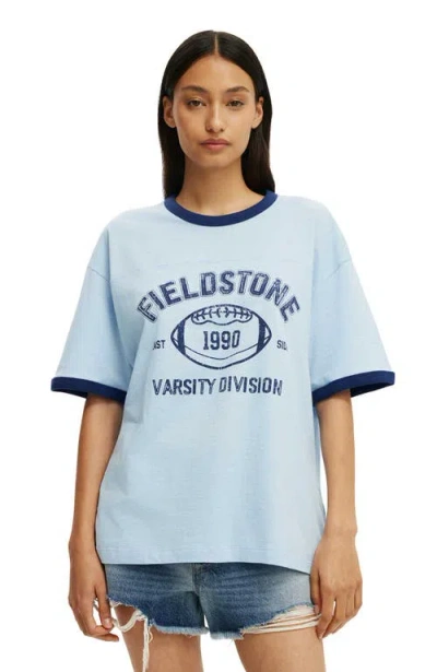 Cotton On The Boxy Graphic Tee In Fieldstone Blue