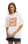 Cotton On The Boxy Graphic Tee In Lobster  Vintage White