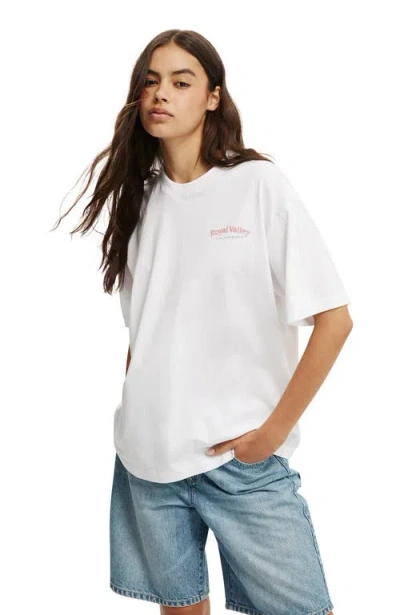 Cotton On The Boxy Graphic Tee In Royal Valley Harvest  White