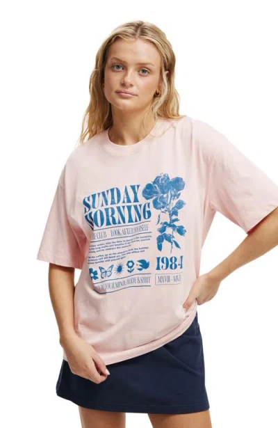Cotton On The Boxy Graphic Tee In Sunday Market Valentine Pink