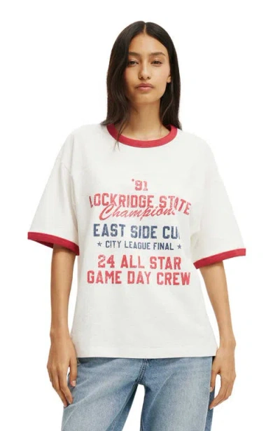 Cotton On The Boxy Graphic Tee In Westbrooke Vintage White