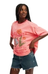Cotton On The Boxy Graphic Tee In Wildflower  Nectarine