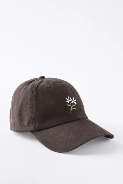 Cotton On The Classic Cap In Hand Drawn Flowers/charcoal