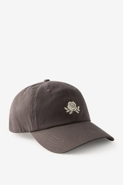 Cotton On The Classic Cap In Hand Drawn Rose/charcoal