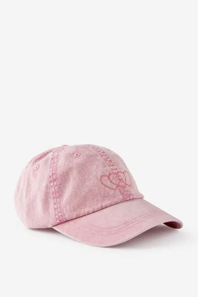 Cotton On The Classic Cap In Hearts/pink Berry