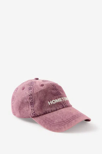 Cotton On The Classic Cap In Hometown/pink Acid Wash