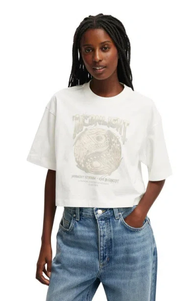 Cotton On The Cropped Boxy Graphic Tee In Moonlight Marshammlow