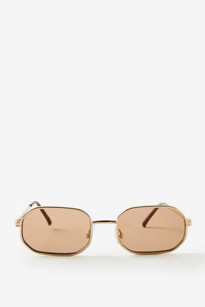 Cotton On The Daydreamer Sunglasses In Gold/brown/brown