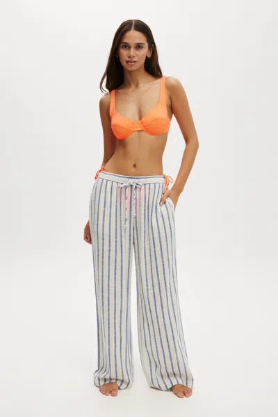 Cotton On The Essential Beach Pant In Blue/natural Stripe
