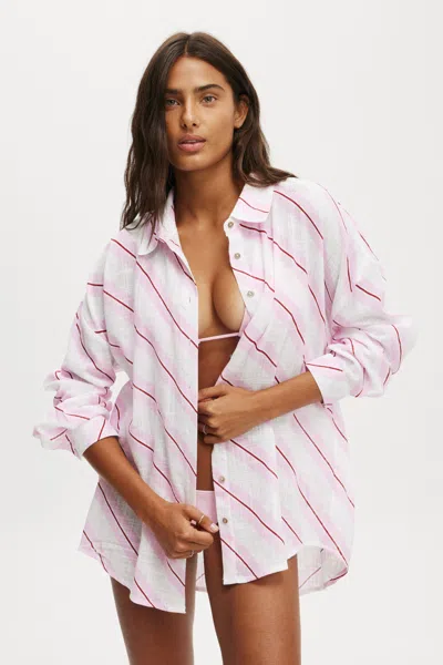 Cotton On The Essential Beach Shirt In Pink