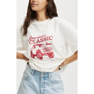 Shop Cotton On The Lcn Boxy Graphic Tee In Bronco  Vintage White