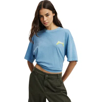 Cotton On The Lcn Music Boxy Graphic Tee In Blue