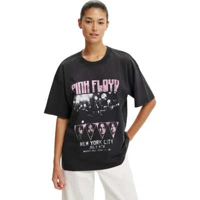 Cotton On The Lcn Music Boxy Graphic Tee In Black