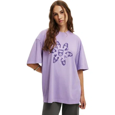 Cotton On The Lcn Music Boxy Graphic Tee In Purple