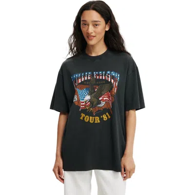 Cotton On The Lcn Music Boxy Graphic Tee In Black