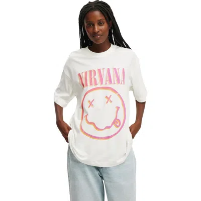 Cotton On The Lcn Music Boxy Graphic Tee In Lcn Mt Nirvana Smiley