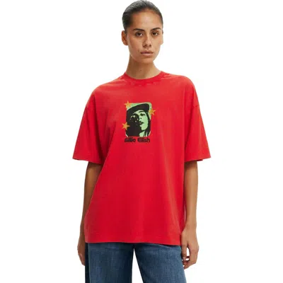 Cotton On The Lcn Music Boxy Graphic Tee In Red