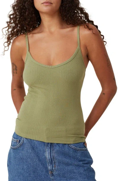 Cotton On The One Variegated Rib Camisole In Cool Khaki