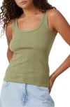 COTTON ON COTTON ON THE ONE VARIEGATED RIB SCOOP NECK TANK
