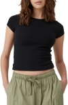 Cotton On Women's The One Rib Crew Short Sleeve T-shirt In Black