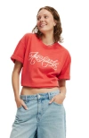 Cotton On The Premium Boxy Graphic Tee In Anti Romantic  Vermillion